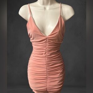 Rose Dusty Ruched Mini Dress